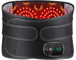 Elektrisch Rug Massage Apparaat - Rugmassageband - Met Infrarood Licht - Warmte En Trillingen Zijn Verstelbaar - zwart