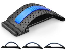 EXCITAT Rugmassager - Rugstretcher - Lumbaalontspanner - Voor het strekken en ontspannen van de onderrug - Blauw
