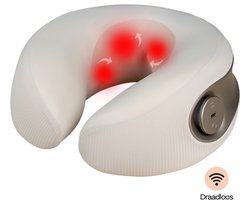 Home Vibes® Nekmassage Apparaat – Massage Nekkussen – Massage Apparaat – Memory Foam – Draadloos - Reiskussen - 3 Massage Standen – 2 Hitte Niveaus - Licht Apricot