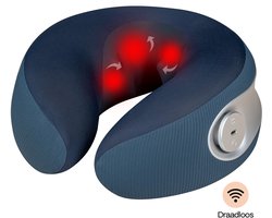Home Vibes® Nekmassage Apparaat – Massage Nekkussen – Massage Apparaat – Memory Foam – Draadloos - Reiskussen - 3 Massage Standen – 2 Hitte Niveaus - Marine Blauw