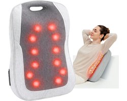 KHYR® - NIEUW - Shiatsu Massagekussen - Rugmassage Apparaat - Draadloos met Warmte functie - Massage kussen voor Rugmassage - Warmtekussen - Shiatsu massage Electrisch - Electrische Massage Apparaat voor rug - Model zwartgrijs 2026