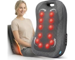Lifeproducts Massage Apparaat voor Rug - Rugmassage Apparaat - Shiatsu Massagekussen - Massage Apparaten met Warmtefunctie