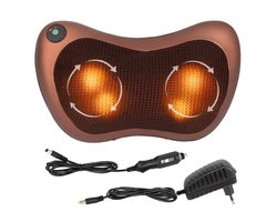 Massage Kussen voor Thuis & Auto - Inclusief 12volt & 220 volt Adapter - Massage Pillow - Nekmassage - Elektrisch Nek en Rug Massage Apparaat Kussen