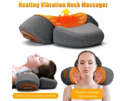 Massage - Nek Massage Apparaat - Massage Kussen - Diepe Ontspanning - Ergonomisch Ontwerp - Warmte Functie - Cervicaal Wervelkolom - 3 Standen