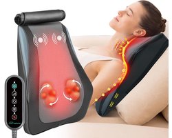 Massageapparaat voor rug, nek, nekmassageapparaat met warmte, Shiatsu rugmassageapparaat, 3D-kneedmassagekussen voor nek, rug, schouders, benen, cadeaus voor mama, papa, vrouwen
