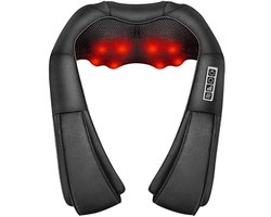 Massageapparaten - Nekmassager, rug- en schouder massager met verwarmingsfunctie, elektrische shiatsumassageapparaat, 3D-rotatie, instelbare snelheid, cadeau voor moeder, vader, vrouw en man, zwart, geschikt voor nek- en rugpijnverlichting