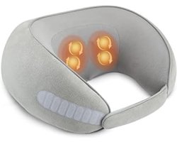 Massagekussen draadloos - Massage kussen - Massagekussen nek en rug - Massagekussen nek - 25L x 25B x 12H - Grijs