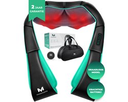 Massagerr® Shiatsu Massagekussen PRO – Draadloos – Nekmassage Apparaat - Incl. Draagtas en Stressbal - Massage Apparaat voor Rug, Nek en Schouder – Infrarood Warmtefunctie – Rugmassage - Massageapparaten - Rugmassage Apparaten