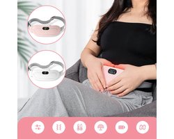 Menstruatie warmteband- Massage- Pijnverlichting- Massagekussen- Kruik- Verwarmde Menstruatieband – Verwarmingskussen– Elektrisch Apparaat - Verwarmingsmat– Rug - Buik– 3 Warmte standen – Triltechnologie – Vibratie - Roze- Ivoor Wit- Cadeautip- Vrouw
