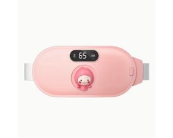 Menstruatie Warmteband met Massage – Verwarmd Massagekussen voor Buik & Rug – Pijnverlichting bij Menstruatie – Menstruatieband met Vibratie – 3 Warmtestanden – Oplaadbaar – Roze