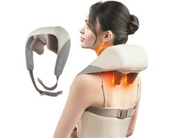Mini Shiatsu Nekmassageapparaat met Warmte - Diepe Weefselmassage voor Nek, Rug en Schouders