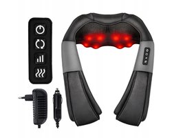 MOZY® - Massageapparaat - Zwart - Nek, Rug en Schouders - met Autoadapter - Massagekussen - Shiatsu - Rug Massage - Nekmassage - Met Warmtefunctie