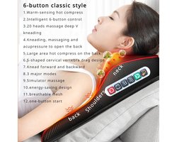 Mygroot - Nekmassage - Massage Kussen - Protable - Nek - Rug - Schouder - Taille Massager - Met afstandbediening.