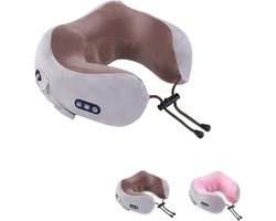 Nekmassage Apparaat – Massagekussen – Elektrisch – Nekstretcher – Verlichting van Nekpijn – Warmtestanden – Thuis, Kantoor, Onderweg - Bruin