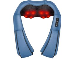 Nekmassager - Rug-, nek- en schoudermassager - Met verwarmingsfunctie - Elektrische Shiatsu-massager - Nekmassager - Cadeau voor mama, papa, dames en heren - Blauw