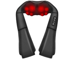 Nekmassager - Rug-, nek- en schoudermassager - Met verwarmingsfunctie - Elektrische Shiatsu-massager - Nekmassager - Cadeau voor mama, papa, dames en heren - Zwart