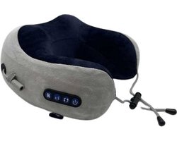 Norskland Massage Kussen - Travel & Reis Kussen - Nek & Schouder Massage - Warmte Stand - 2 Massage Koppen - Donker Blauw
