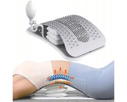 Ontspanningsstretcher - Rugcorrectie en verzachtende stretcher - Grijs - Met verdikte airbag, 104 bulten, 8 magneten - Hol ontwerp