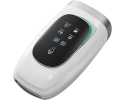 Polsmassage-apparaat met verwarmings-, druk- en trilfuncties; 3 standen; 5 intensiteitsniveaus; LCD-scherm; geschikt voor artritis, carpaal tunnelsyndroom en handpalmmassage; draadloos massage-apparaat voor ontspanning (wit).