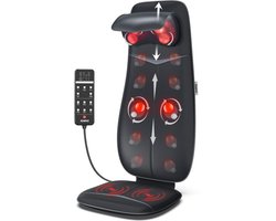 RENPHO Shiatsu massagekussen - Volledige rug- en nekmassage – Met warmte en vibratie – Instelbare zones en intensiteit – Automatische hoogteherkenning – Geschikt voor elke stoel – Ideaal voor thuis of op kantoor