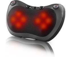 RM Store® - Massage Kussen - Massage Apparaat - Ontspanning - Infrarood - Hoofd - Nek - Schouders - Zwart - 30 x 19 x 5 cm.