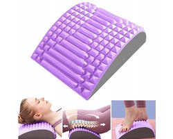 Rug Wervelkolom Nek Massagekussen - Rugstrekker - 30*25*9cm - Paars - EVA Lendensteun - Uniek Gebogen Ontwerp - Effectieve Pijnverlichting - Geschikt voor Thuis, Kantoor, Reizen