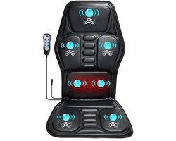 Rugmassage kussen - Stoelmassage kussen - Shiatsu-massage - bedrade afstandsbediening - 7 massage motoren - 9 modi & intensiteiten - Verwarmde functie - Geschikt voor kantoor en huis