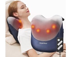 Rugmassageapparaat met warmte | Draagbaar Shiatsu Massagekussen voor Nek en Rug | Diepe Weefsel Pijnverlichting