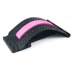 Rugstretcher, meerlaags rugcorrectiebord, biedt ondersteuning aan boven- en onderrug bij een hernia in de lumbale wervelkolom - roze