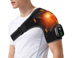 Schouder Verwarming - Verwarmde schouderbeschermer - 3 Warmte & 3 Massage Standen - 5000mah Oplaadbaar - Zwarte Enkel Stuk - Voor Kantoor en Thuis