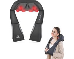 Shiatsu Massageapparaat voor Nek en Schouders met Warmtefunctie - 4D Rotatie Massager voor Thuis en Kantoor
