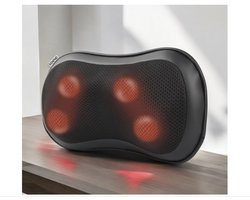 Shiatsu Massagekussen, Massage Nek- en Rugmassager met Warmte, Diep Knedende Massager 3 Snelheden voor Spierpijnverlichting Schouder, Nek, Rug, voor Thuiskantoor Auto