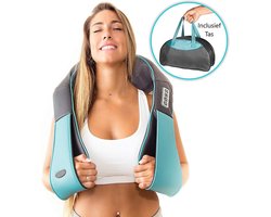 Shiatsu Massagekussen - Massageapparaten met Infrarood Verwarming - Elektrisch Nekmassage Apparaat - Massage Apparaten - Nek en Schouder Massage Apparaat - Massagekussens Incl. Auto Adapter & Tas