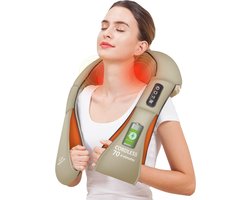 Shiatsu Massagekussen - Nekmassage Apparaat - Elektrische - Schouder en Nek - Draadloos - Ideaal Cadeau voor Vrouwen en Mannen