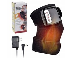 Verwarmde kniebandage - Knie Massager - 3-in-1 Verwarming & Trilling - 1500mAh Draadloos - Magnetische Infrarood Therapie - Voor Knieën en Schouders - Zwarte Model
