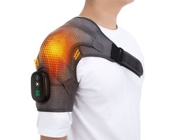 Verwarmde massage schoudersteun, oplaadbaar, nek- en schoudermassageapparaat met verwarming, gewrichtsverwarmende sjaal