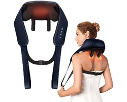 Verwarmde nekmassageapparaat, acupressuur-rugmassageapparaat met kneedmassagefunctie, geschikt voor hoofd, schouders, rug en benen.