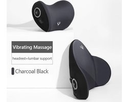 Vibrating Massage Set - Voor In De Auto - Ergonomisch - Nekkussen & Rugleuning - Ideaal Voor Een Lange Reis - Gaat Automatisch Uit - Zwart