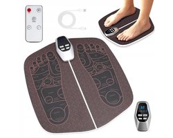 Voetmassage Apparaat met Bediening - 8 Massageprogramma's - 32 Intensiteitsniveaus - Bloedcirculatie Apparaat - EMS Massage - Stimuleert Bloedsomloop - Draadloos - Voet Massage - Acupressuur