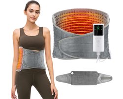 Warmteband - Verwarmde Rugband - Oplaadbaar Warmteband - Elektrisch Warmtekussen voor Rug - Draagbare elektrische deken - 125 x 30 cm - 4 timerinstellingen - 9 temperaturen