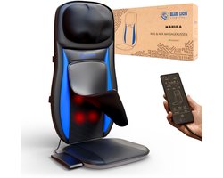 Blue Lion Massagekussen - Rug én Nek Massage Apparaat - Shiatsu & klopmassage - Warmtetherapie - Auto Adapter - 1,40m t/m 2,00m