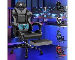 Ergonomische Gaming Bureaustoel met Massagesysteem en Voetensteun - Verstelbare Comfortabele Stoel tot 180 kg