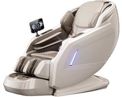 Luxe Shiatsu Massagestoel Comfortbron + Hoes, Fleecedeken & Cleaning pasta - Lichaamsscan - SL-Track - Zero Gravity - Thai stretch -Massage Chair - Verwarming Rug & Taille - Bluetooth - Massage apparaat - Elektrische Full Body Massage Stoel - Wit