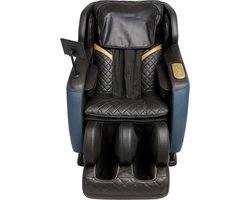 Luxe Shiatsu Massagestoel Oceaan + Hoes & Cleaning pasta - Full Body - Zero Gravity - Massage Apparaat - Massage Chair - Verwarming Rug, Taille & Benen – Bluetooth - 14-Roller Systeem - 18 Airbags - Automatische Lichaamsdetectie – Zwart/Blauw