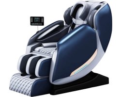 Luxe Shiatsu Massagestoel Rustpunt - Blauw- Compact model - 16 Rollers & 14 Airbags - Surround Sound - Massage stoel - Massagestoel Elektrisch - massagestoel - Massage apparaat