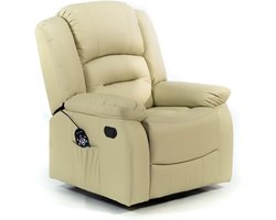Massagestoel met 9 automatische massages, 5 intensiteitsniveaus en lendenwarmte - Beige Relaxfauteuil voor ultieme ontspanning