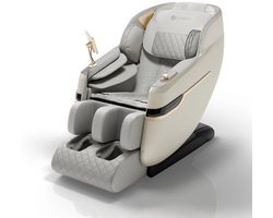 Massagestoel NAXOS - Volledige lichaamsmassagefunctie - Airbagmassagetechnologie - Wit/Grijs