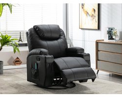 Massagestoel van kunstleer SILVANO - Zwart