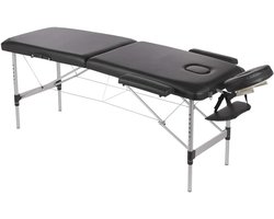 Massastoel Inklapbaar en Verstelbaar - Zwart, 2 Zones van Aluminium met Beschermhoes