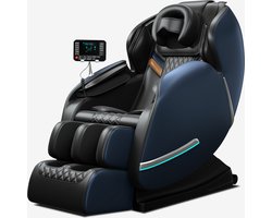 Molini Elektrische Massagestoel (Deluxe) - met scherm, muziek, Bluetooth en veel opties - Welness - zwart/blauw